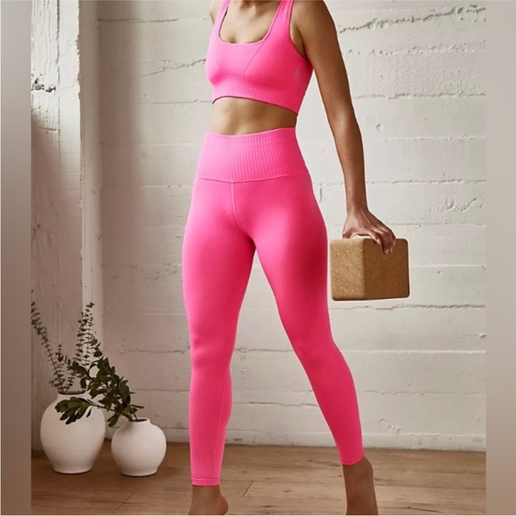 Free People Pants - Free people movement High-Rise 7/8 Length Good Karma Leggings hot pink